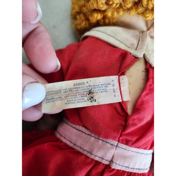 Vintage 1982 Knickerbocker Little Orphan Annie Plush Doll 16” Doggy Hardknock - Picture 6 of 7